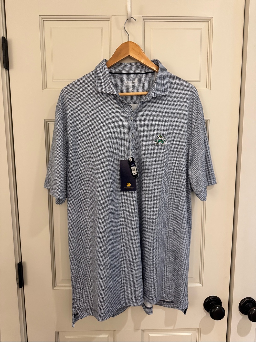 NWT- johnnie-O Light University of Notre Dame Performance Polo